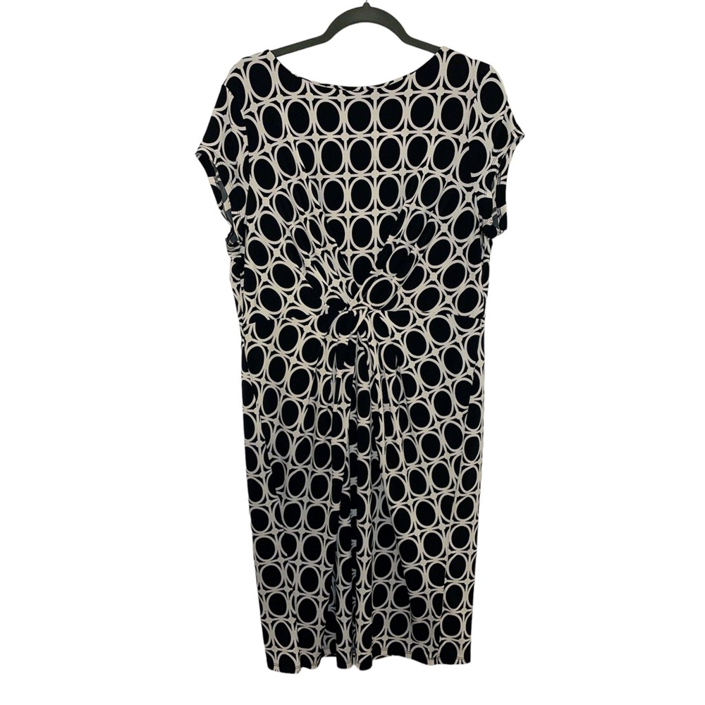 Liz Claiborne Timeless Black & White Knee Length Dress with Ribbon Closure XL